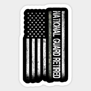 National Guard Retired American Flag Proud Patriotic Gift Sticker